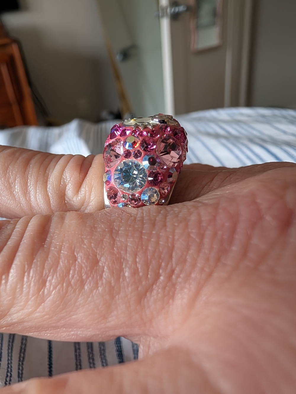 Hello Kitty Pink Crystal Statement Ring - Women Jewelry - Picture 3 of 10